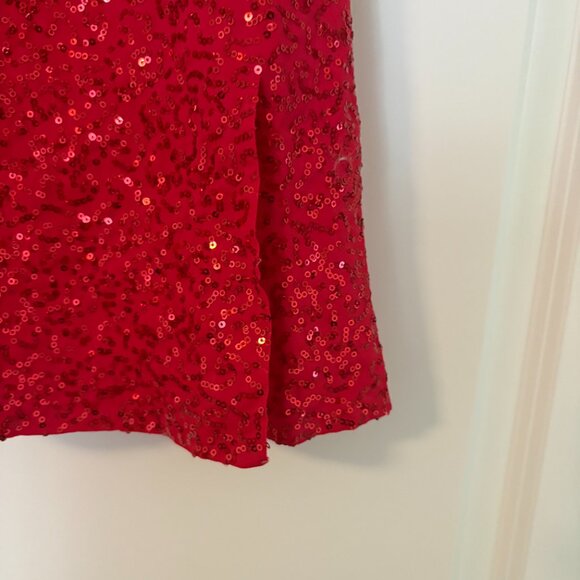 Weissman Red Sequined Dance Costume Dress Leotard Size Girls M - Picture 6 of 10